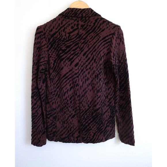 MAJESTIC FILATURES Burnout Animal Print Flocked Fleece Jersey Blazer 1 S $265 - Picture 8 of 10